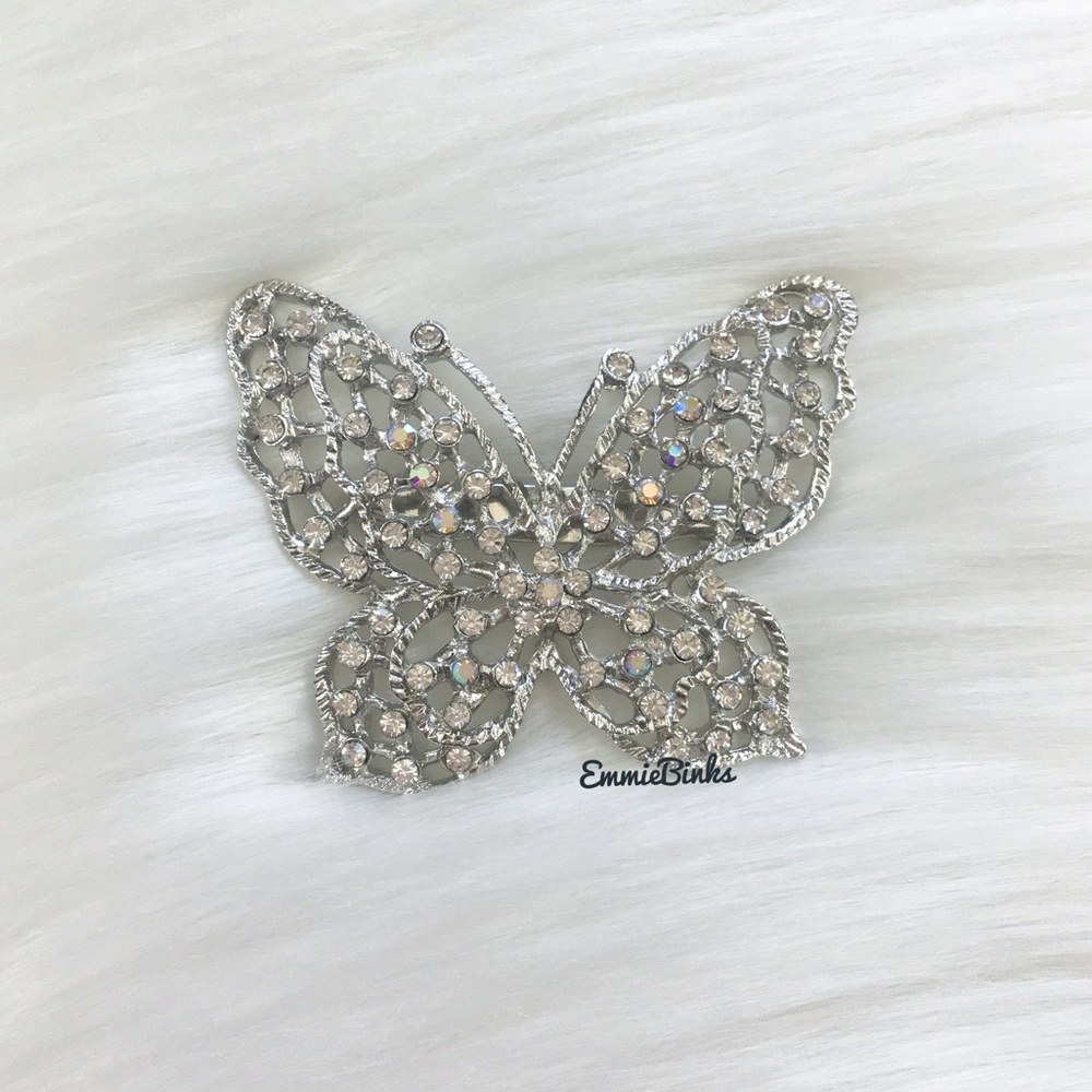 ✨3for$38 New Vintage Style Filigree Rhinestone Butterfly Brooch Pin ~ Vintage - Picture 5 of 16